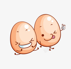手绘的鸡蛋两个可爱的卤蛋高清图片