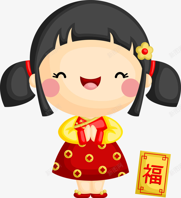 娃娃新年拜年ai免抠素材_88icon https://88icon.com 娃娃 新年 拜年 大吉