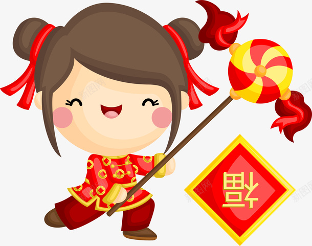 新年福娃妹妹福到ai免抠素材_88icon https://88icon.com 新年 福娃 妹妹 福到