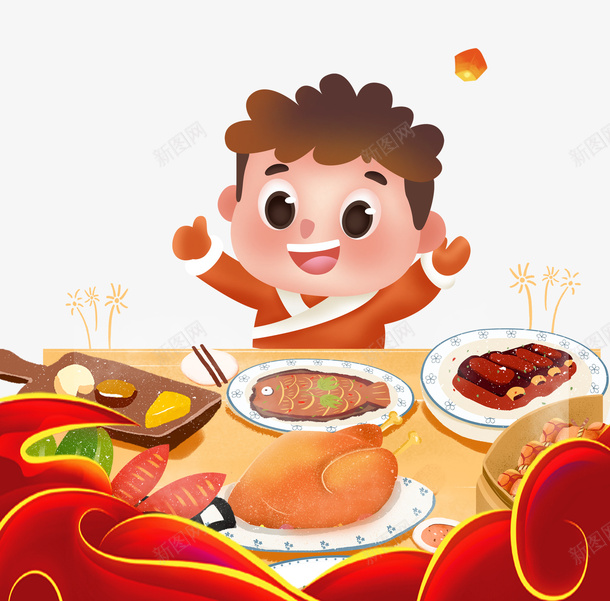 春节年夜饭手绘人物灯笼新年剪纸psd免抠素材_88icon https://88icon.com 年夜饭 手绘人物 新年剪纸 春节 灯笼