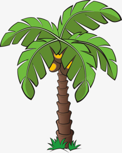 卡通海岛上的椰子树素材