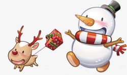 橱窗广告背景圣诞快乐素材雪人2高清图片