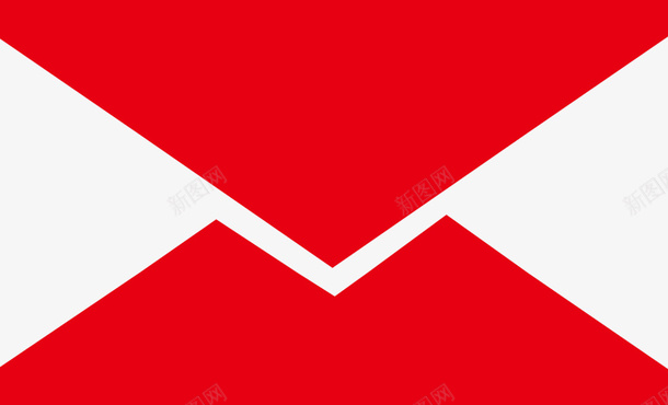 大红挂饰大红色的邮箱图标