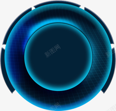 科技感蓝色色块科技圆盘元素图标