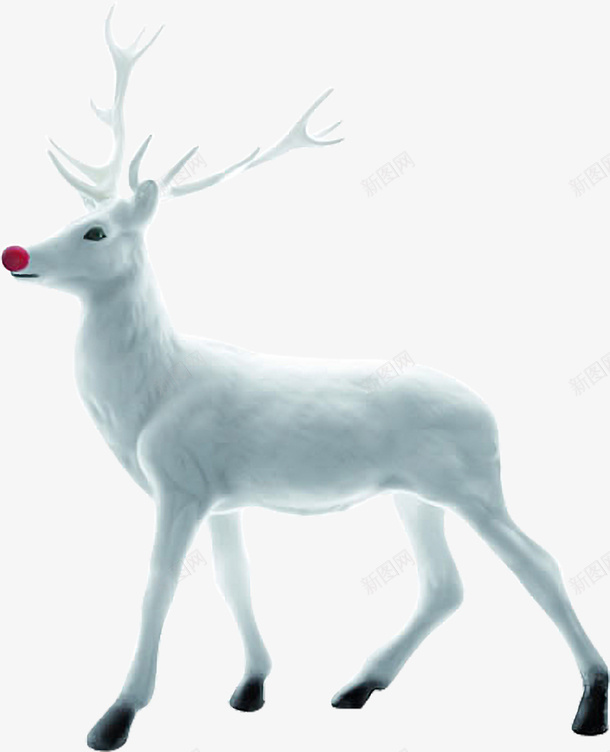 白色圣诞麋鹿元素png免抠素材_88icon https://88icon.com 圣诞元素 小鹿 麋鹿 白色