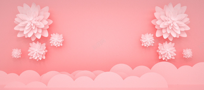 粉色花云背景