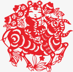 牛年剪纸素材素材