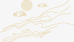 山水云纹矢量中式山纹祥云纹中国风山水装饰线2高清图片