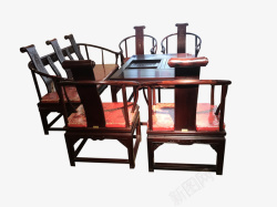 中式红木古典家具休闲茶台素材
