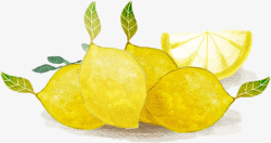 手绘的卡通柠檬水果素材
