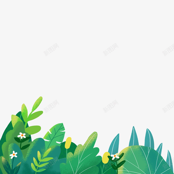 树叶插画树丛png免抠素材_88icon https://88icon.com 插画 树丛 树叶 绿色植物
