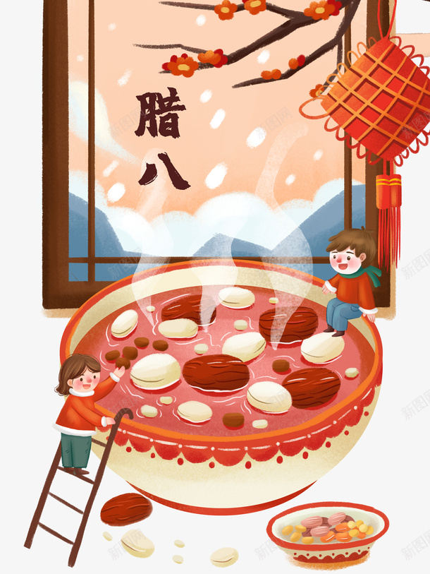 冬天腊八节腊八粥手绘人物梅花中国结psd_88icon https://88icon.com 冬天 腊八节 腊八粥 手绘人物 梅花 中国结