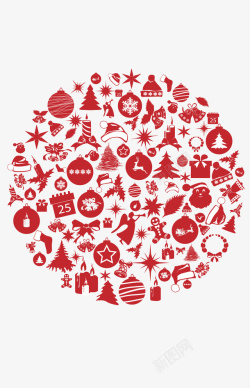 礼盒树素材圣诞各种元素图标高清图片