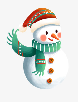 戴帽子的小雪人圣诞节小雪人高清图片