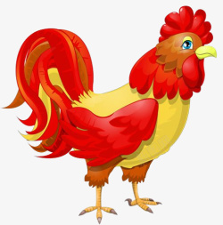 母鸡和公鸡红红火火的大公鸡高清图片