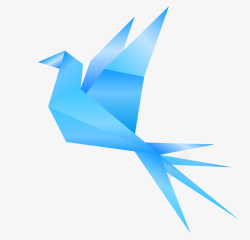 蓝色虚拟飞鸟素材