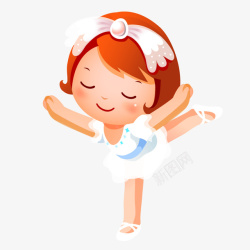 小女孩舞蹈穿小白裙跳舞的小女孩高清图片