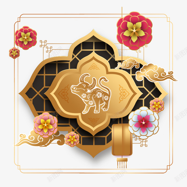 2021牛年素材6png免抠素材_88icon https://88icon.com 牛年 新年 素材 海报素材