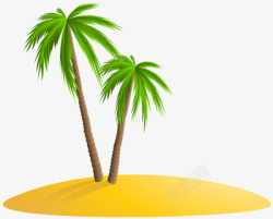 海岛上的卡通椰子树素材