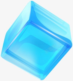 蓝色方块儿冰素材