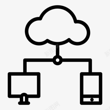 计算机和移动连接互联网网络图标