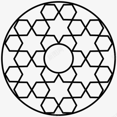 海星星矢量犹太星装饰六线形以色列图标