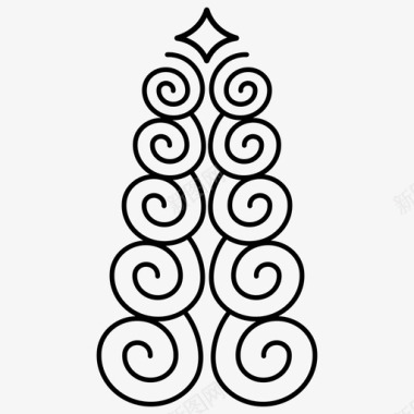 螺旋树圣诞树装饰图标