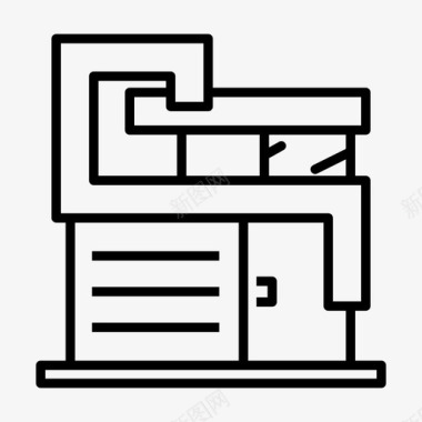 现代列车建筑住宅办公室图标