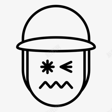 帽子符号眨眼男孩帽子图标
