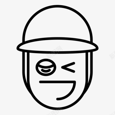 帽子符号眨眼男孩帽子图标