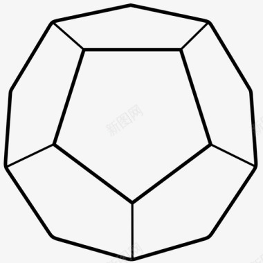 立体除号十二面体基本教育图标