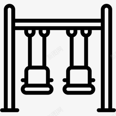 漂亮秋千秋千孩子公园图标