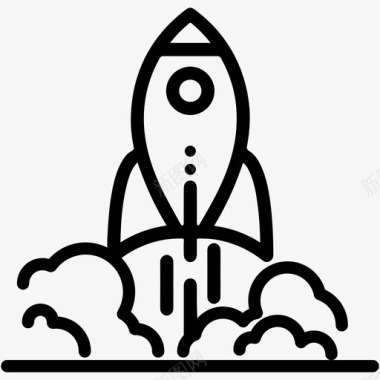 小火箭火箭发射航天飞机图标