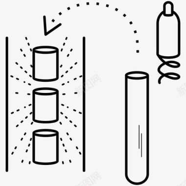 粒子喷发辐射源低能粒子射线图标