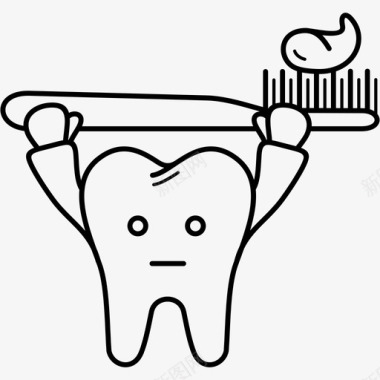 硅胶儿童牙刷牙科卫生钙正畸医师图标