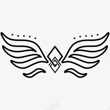 心形和翅膀纹身守护天使纹身监护图标