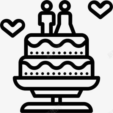 结婚素材结婚蛋糕周年纪念庆典图标