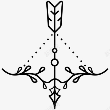 弓弓和箭装饰图标