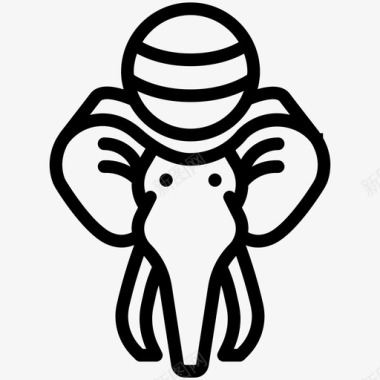 大象表演娱乐动物图标