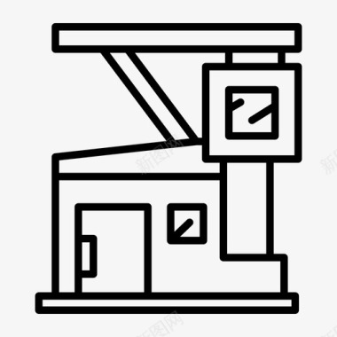 现代列车建筑住宅办公室图标