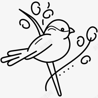 麻雀鸣鸟纹身图标