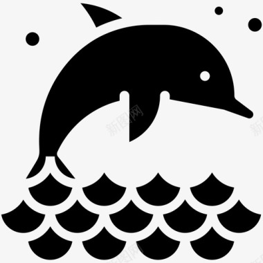 海豚海豚动物跳跃图标