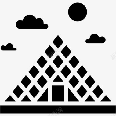 卢浮宫金字塔建筑地标图标