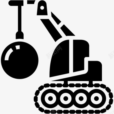 沉船沉船起重机施工运输图标