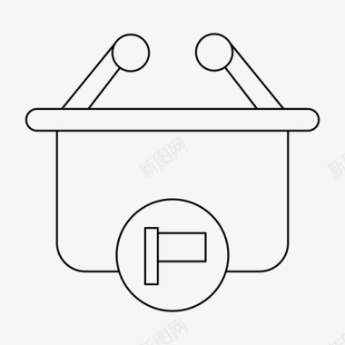 飘扬的旗子篮子买商业图标