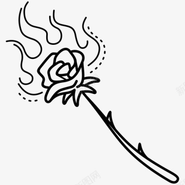 燃烧的玫瑰花热图标