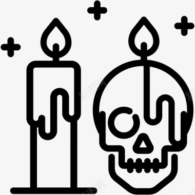 蜡烛蜡烛骨头死亡图标