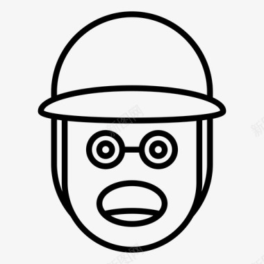 担心惊讶男孩图标