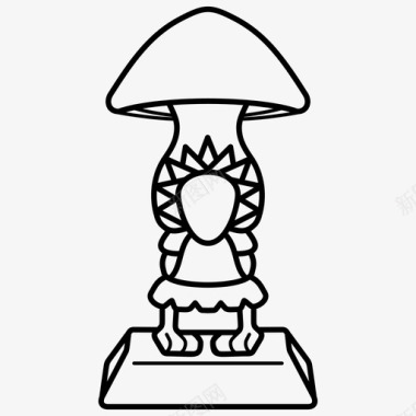 真菌致幻蘑菇阿兹特克神图标