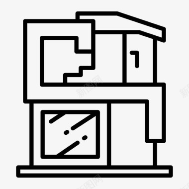 现代宣传海报建筑住宅办公室图标